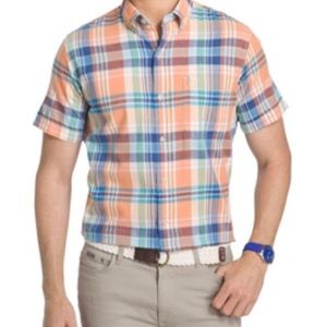 Izod Dockside Chambray Shirt Dusty Orange